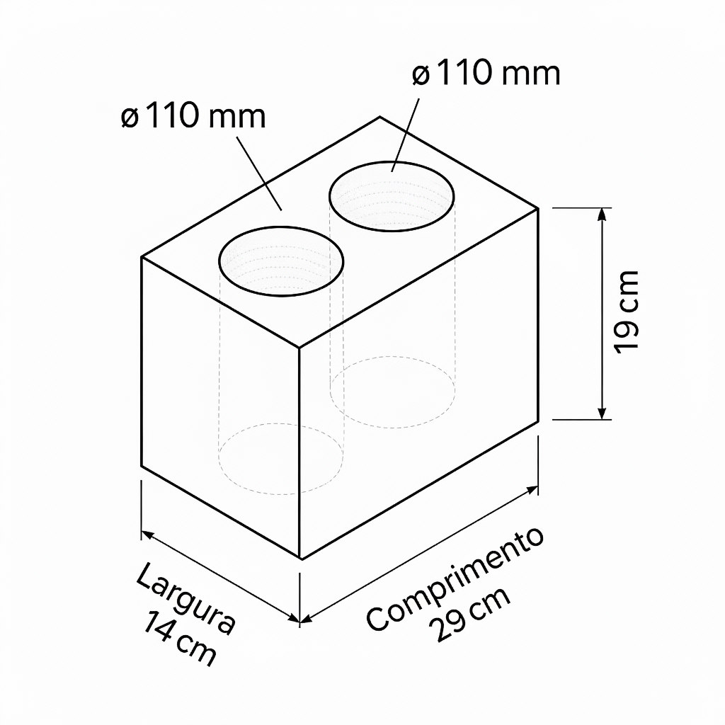 Vista isométrica do EcoBloco